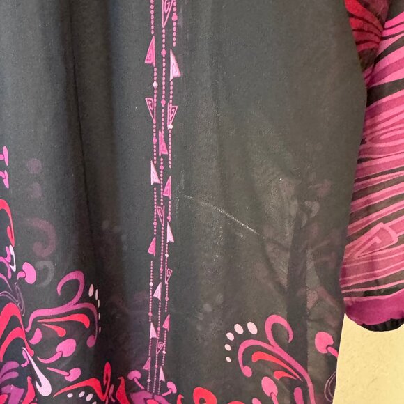 Erin B Black & Purple Sheer Top – L, Professional & Stylish - Picture 4 of 10